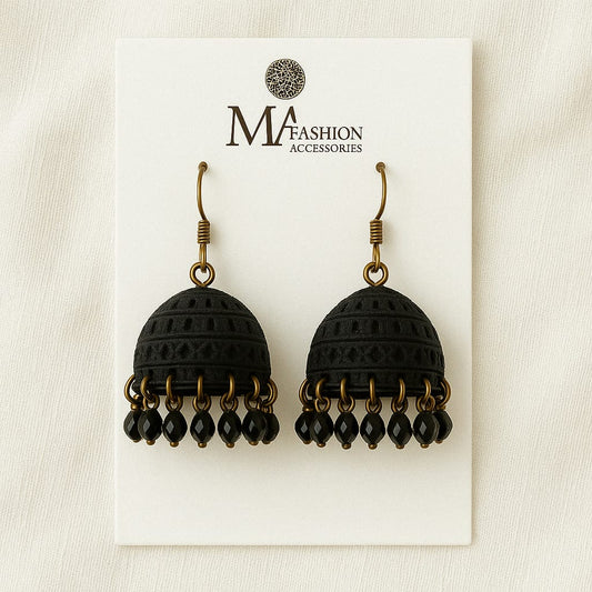 Classic Black Dome Jhumkay