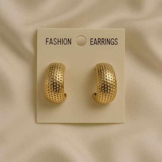 Textured Gold Chunky Hoops