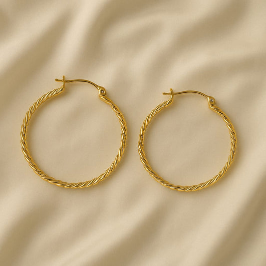 Twisted Gold Hoops