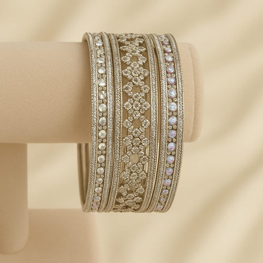 Crystal Lined Silver Bangles