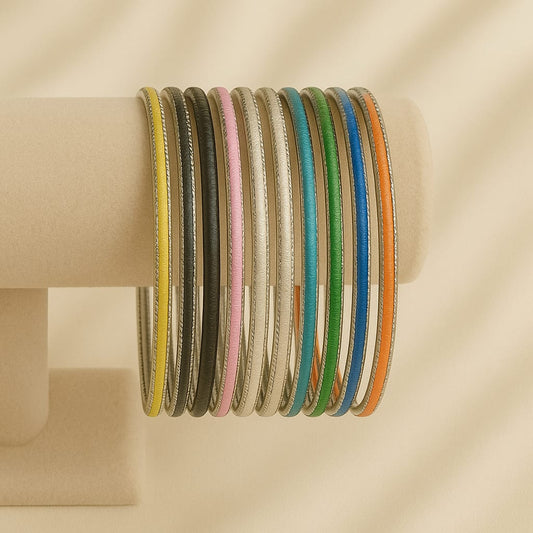 Multicolor Slim Metal Bangles
