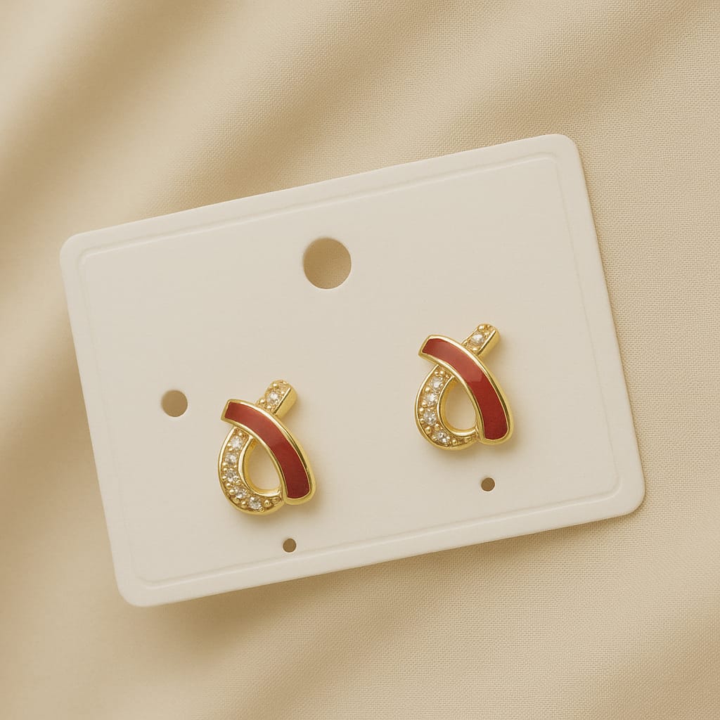 Maroon Curve Studs