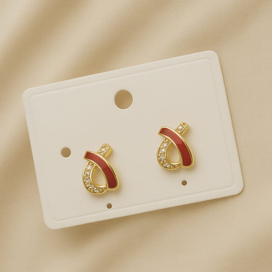 Maroon Curve Studs